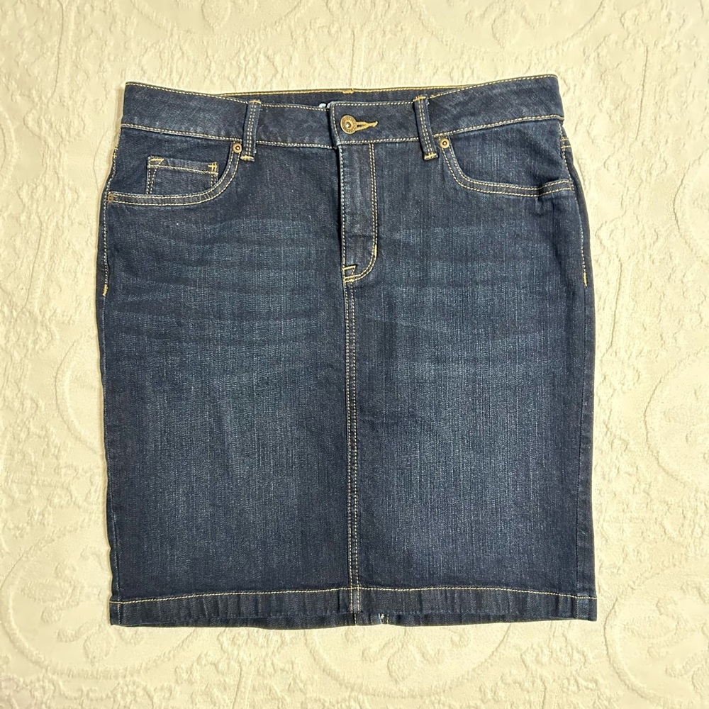 Sonoma Dark Blue Stretch Denim Pencil Skirt